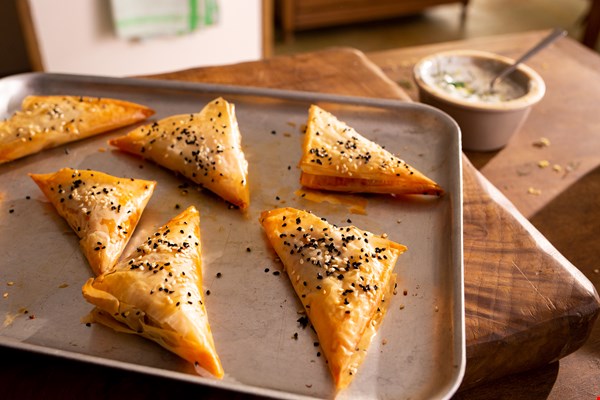 ["Aubergine, Courgette, Chickpea And Harissa Filo Parcels | Recipes | ["Cookwith"]"]